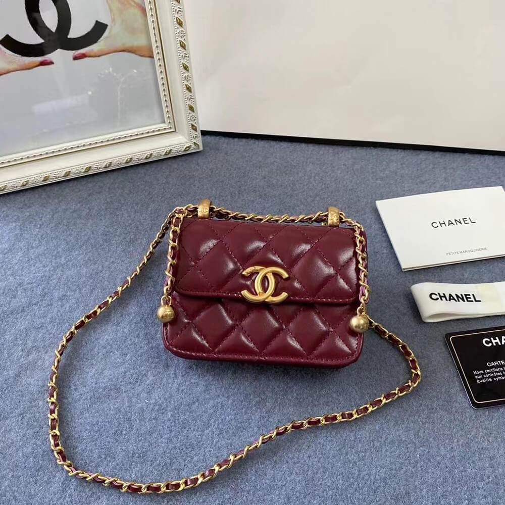Ch*el mini clutch with chain(high-end grade)