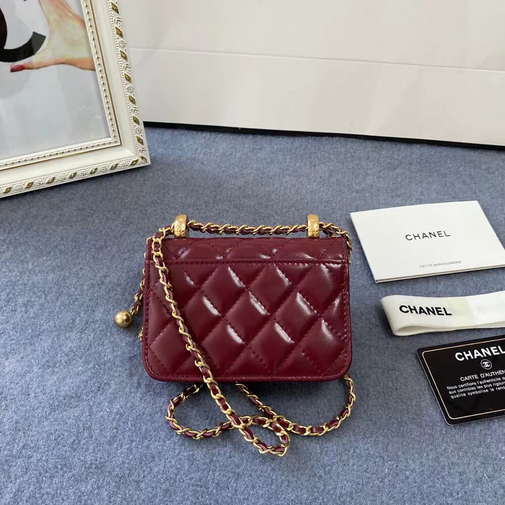Ch*el mini clutch with chain(high-end grade)