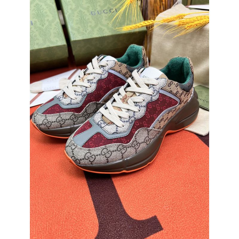 g*u*i rhyton gg-S*p*e canvas trainers brown/beige