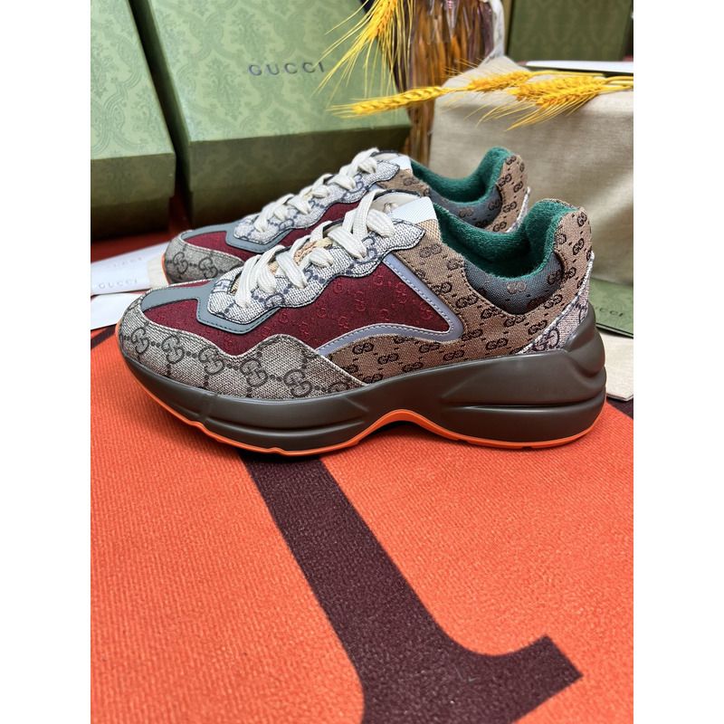 g*u*i rhyton gg-S*p*e canvas trainers brown/beige