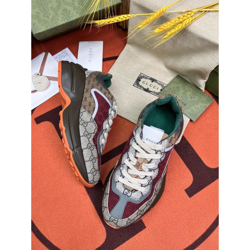 g*u*i rhyton gg-S*p*e canvas trainers brown/beige