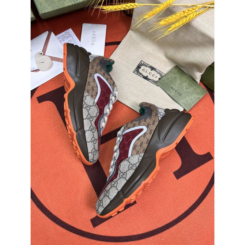 g*u*i rhyton gg-S*p*e canvas trainers brown/beige