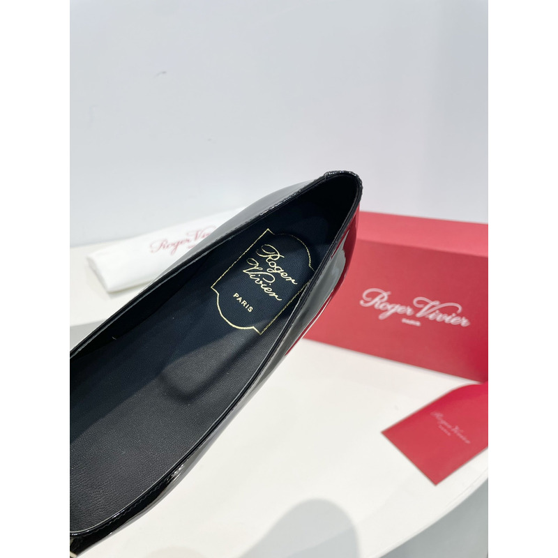 roger u1u1er trompette bellerine patent-leather ballet flats slide black