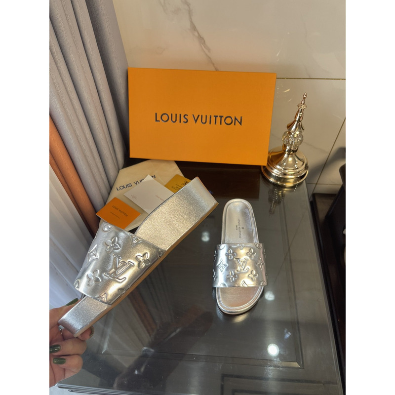 LV Jumbo Flatform Mule Silver