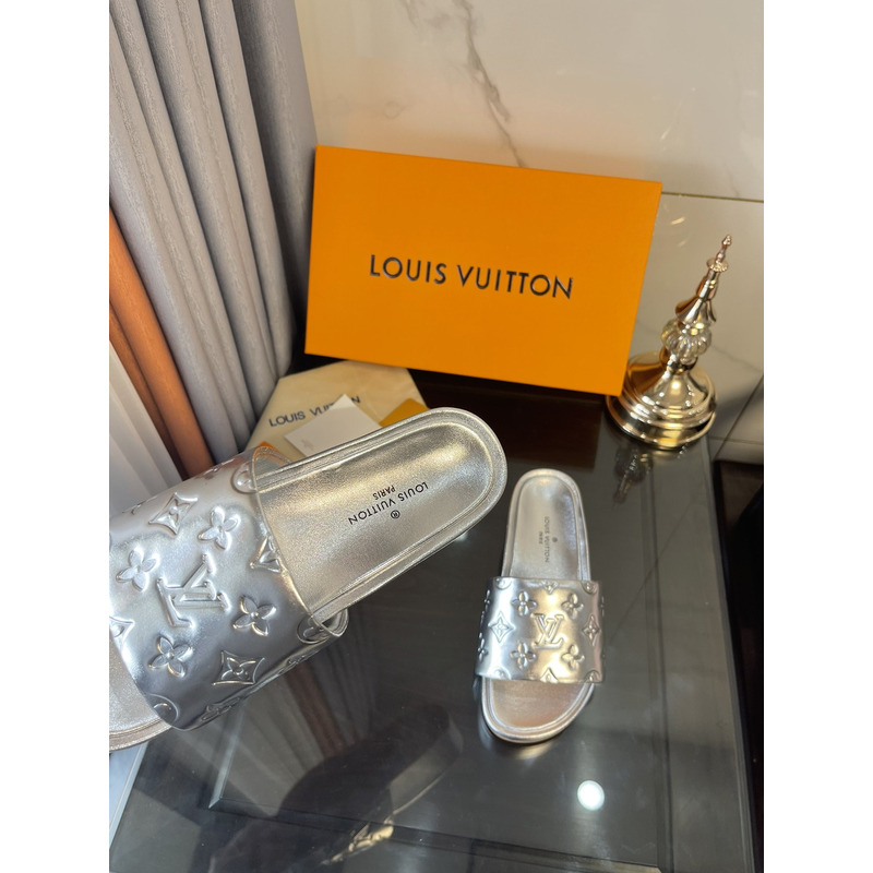 LV Jumbo Flatform Mule Silver