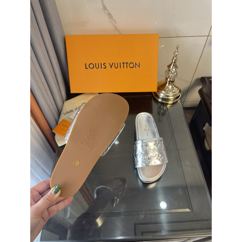 LV Jumbo Flatform Mule Silver