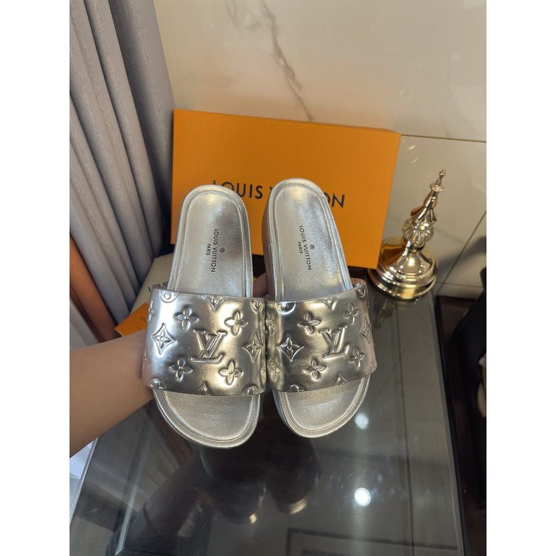 LV Jumbo Flatform Mule Silver