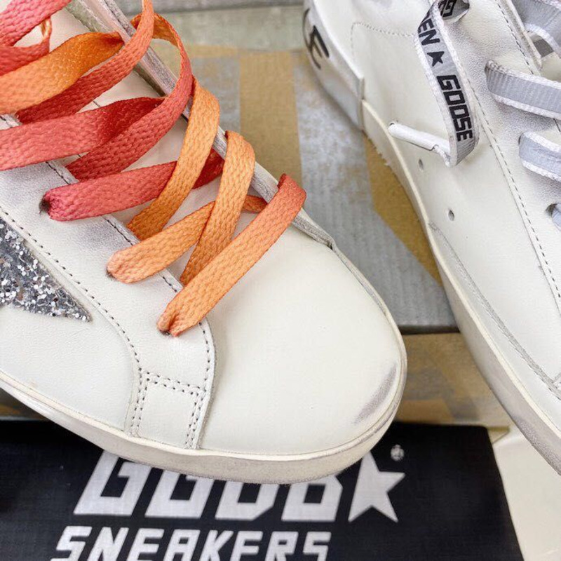 golden goose S*perstar sneaker orange&grey