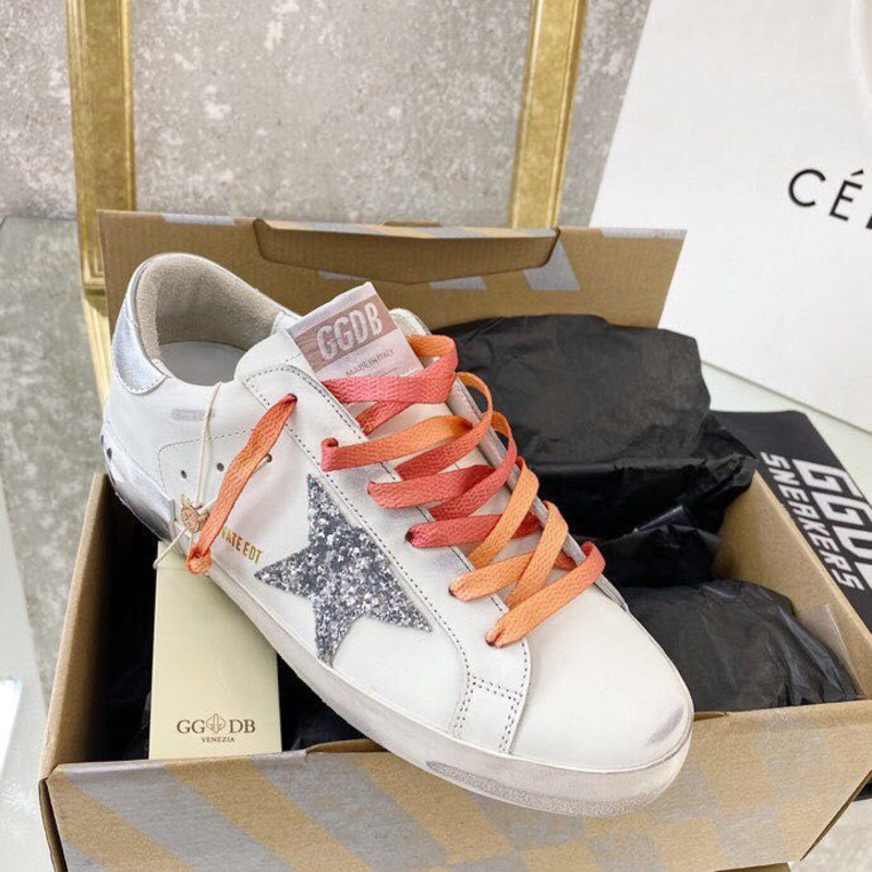 golden goose S*perstar sneaker orange&grey
