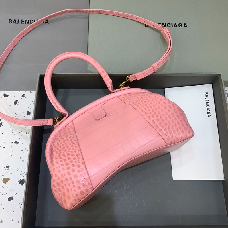 Ba*len*cia*ga crocodile-print hourglass bag