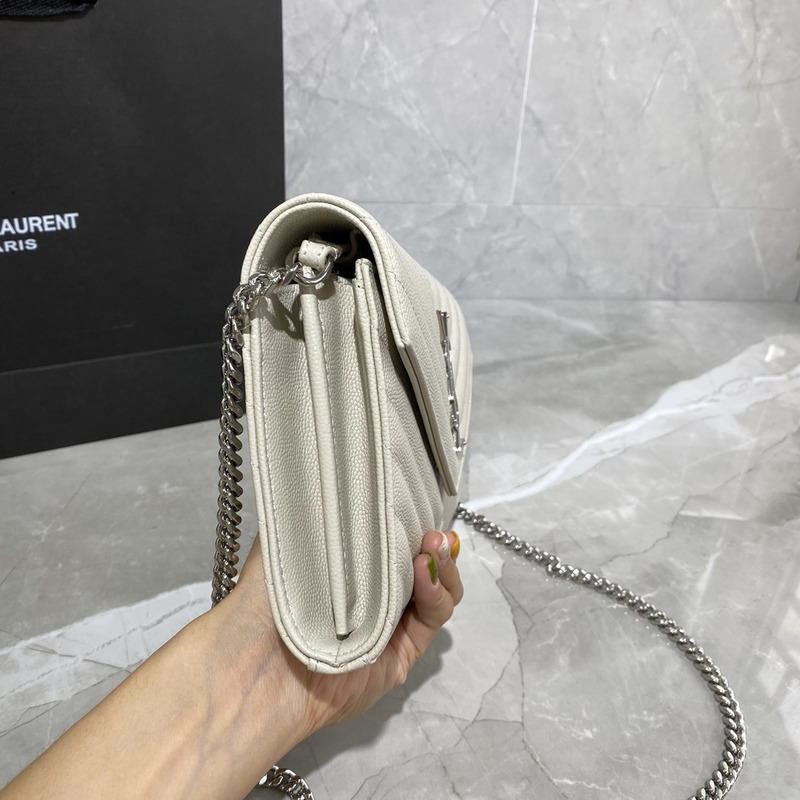 Saint Laurent Monogram Envelope Bag White