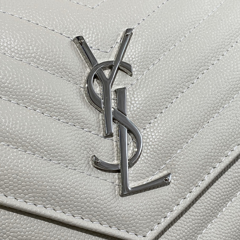 Saint Laurent Monogram Envelope Bag White