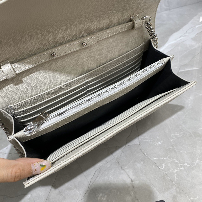 Saint Laurent Monogram Envelope Bag White