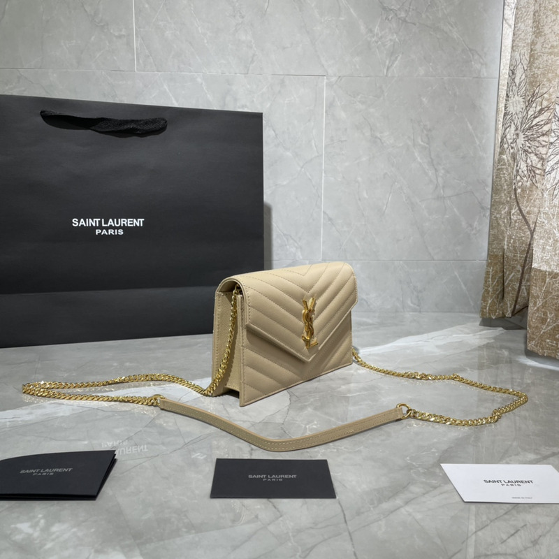 Saint Laurent Monogram Envelope Bag Apricot
