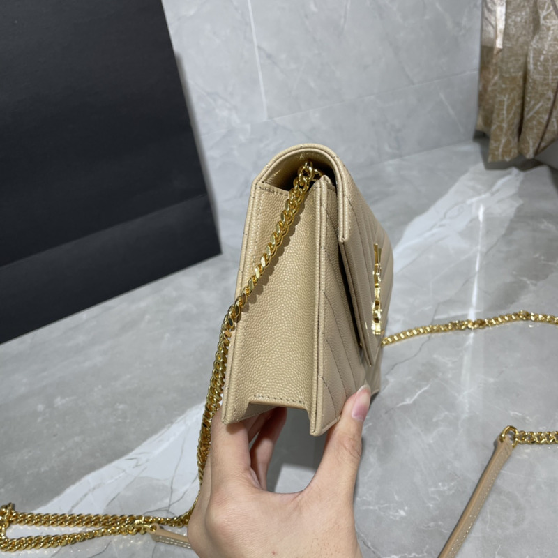 Saint Laurent Monogram Envelope Bag Apricot