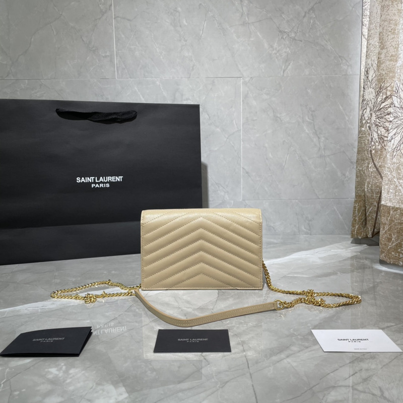 Saint Laurent Monogram Envelope Bag Apricot