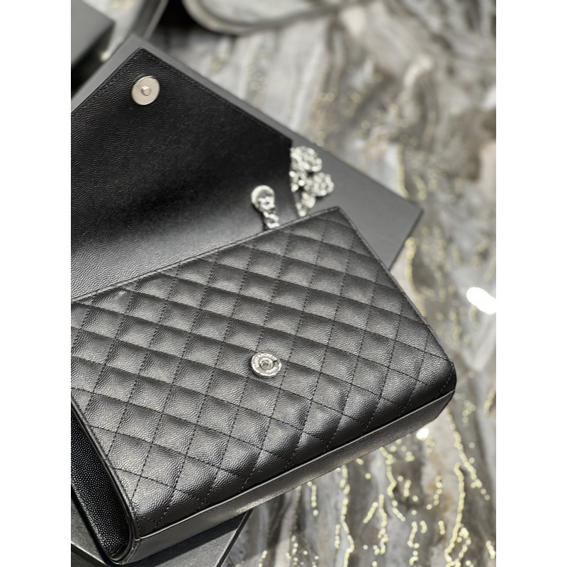 Saint Laurent Leather Messenger Bag Black