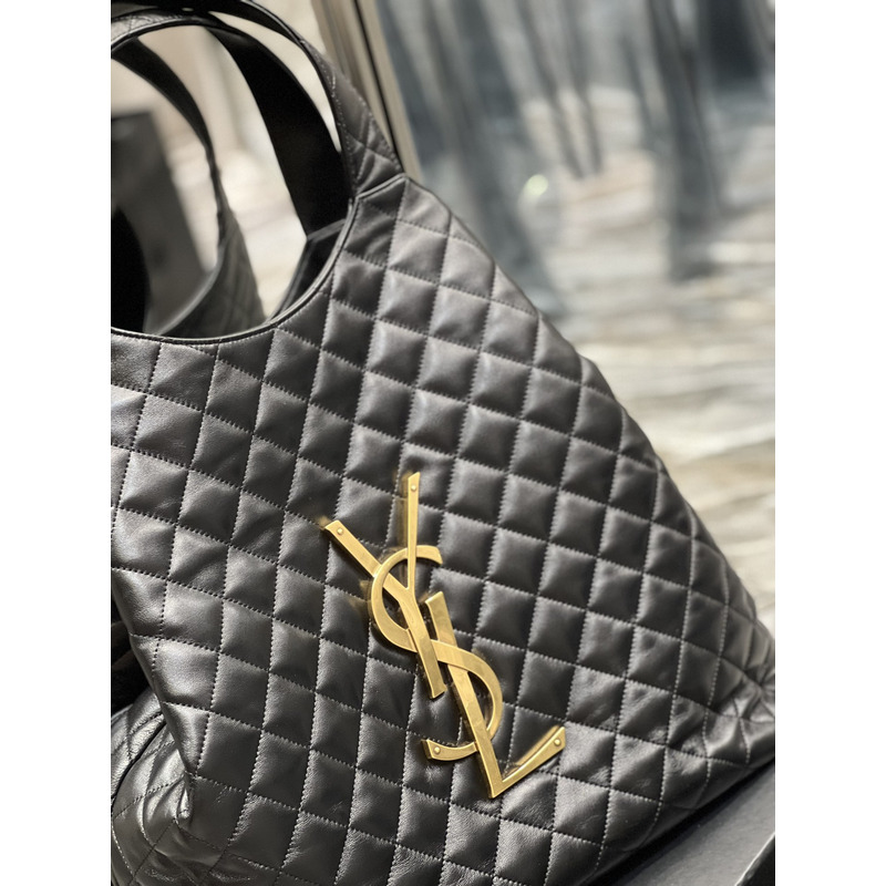 Saint Laurent Icare Sheepskin Tote Black