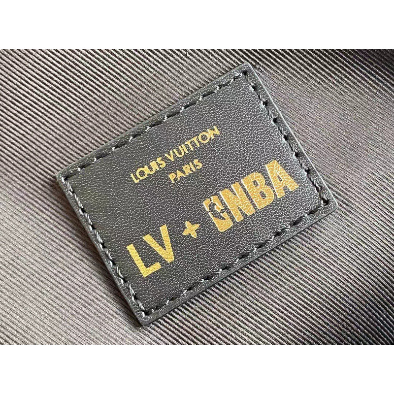 S*p*e x lv monogram nba collaboration basket rucksack leather backpack black