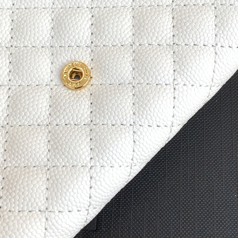 Saint Laurent Envelope Leather Wallet White