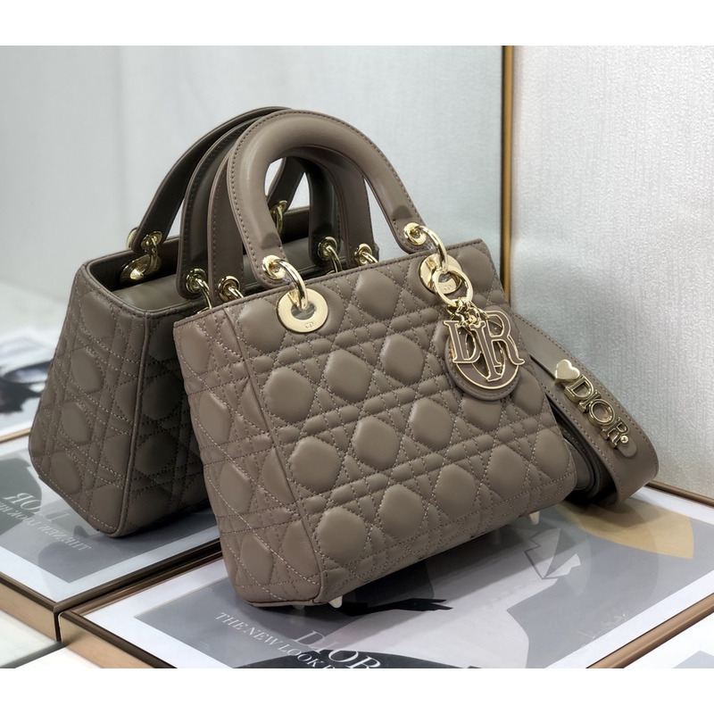 D*or medium lady D*or bag brown