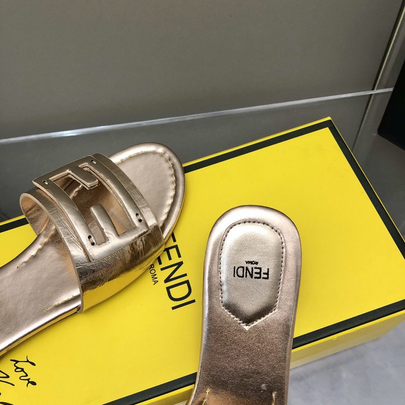 F**di leather sandals bronze