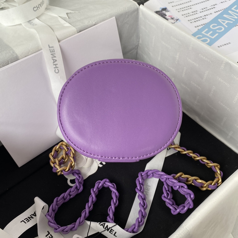 Ch*el small vanity case purple