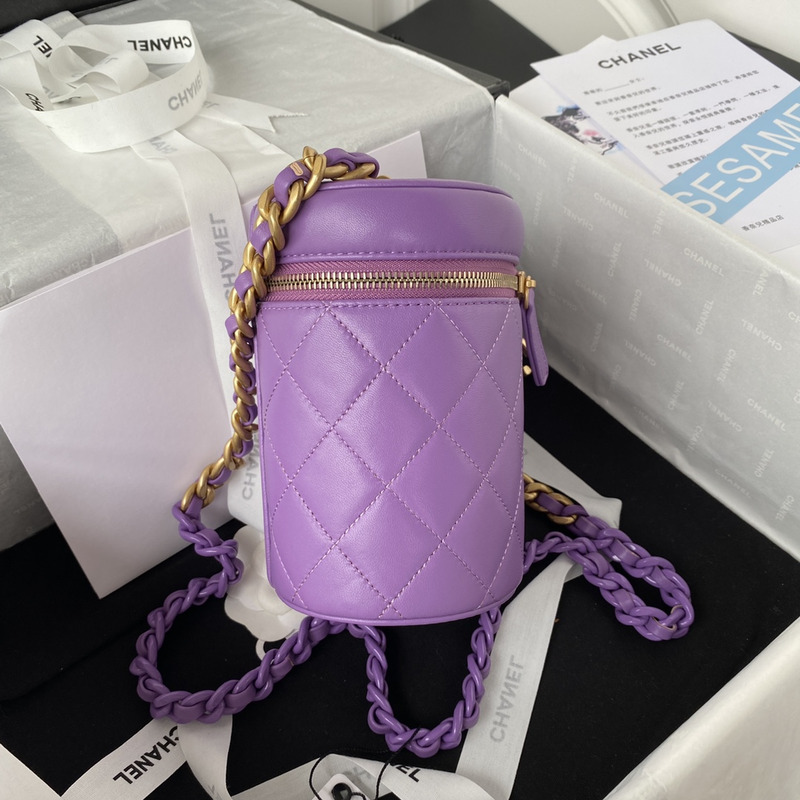 Ch*el small vanity case purple