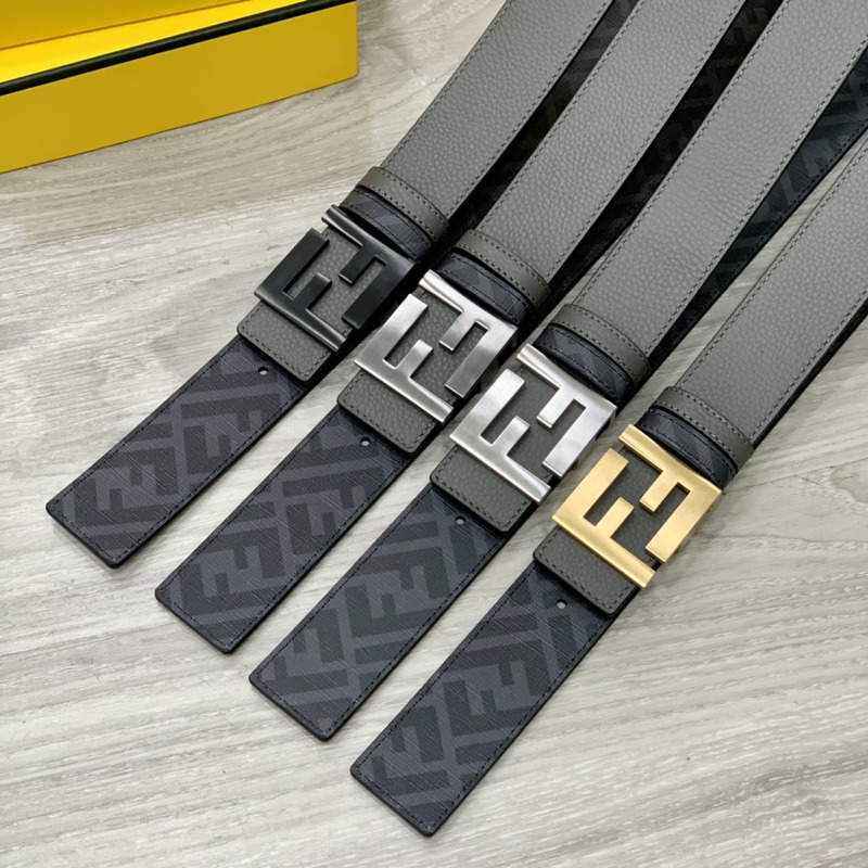 F**di squared ff belt grey leather belt black