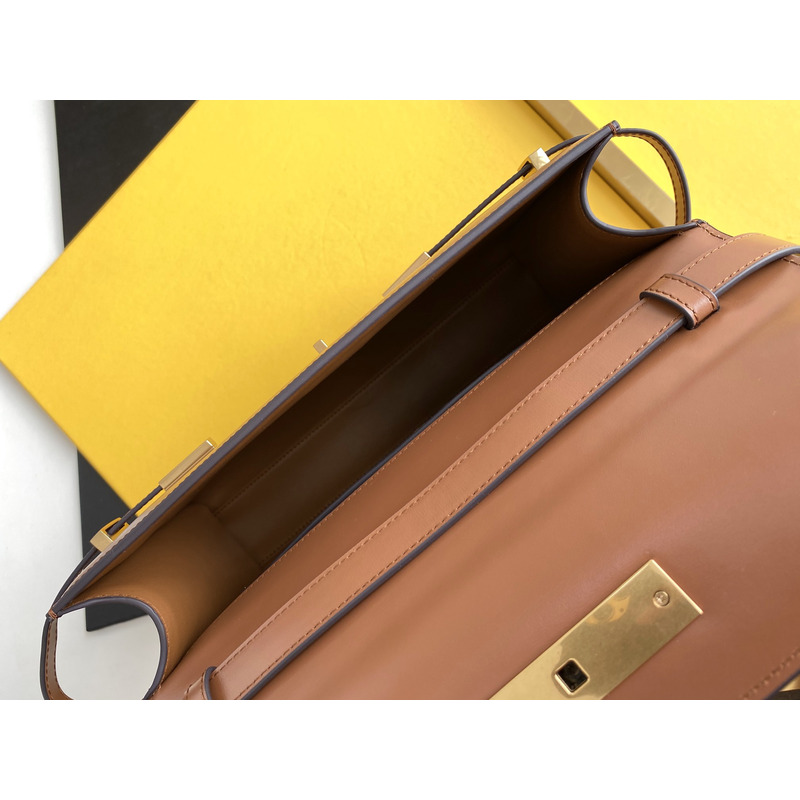 Saint Laurent MANHATTAN SMALL BOX SAINT LAURENT LEATHER SHOULDER BAG Brick and dark ebony
