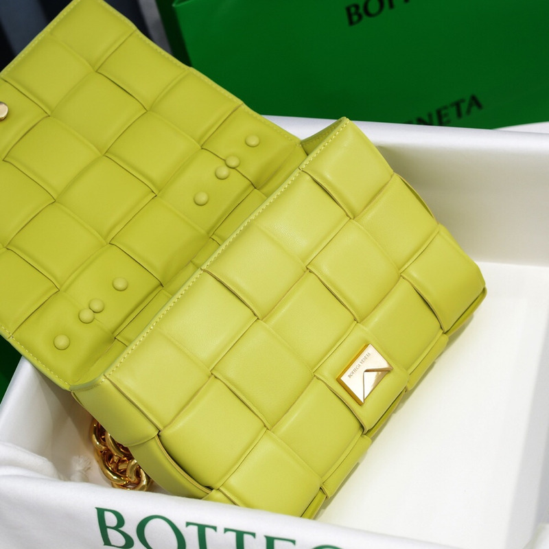 Bo*te*ga ve*ne*ta padded cassette leather shoulder bag yellow