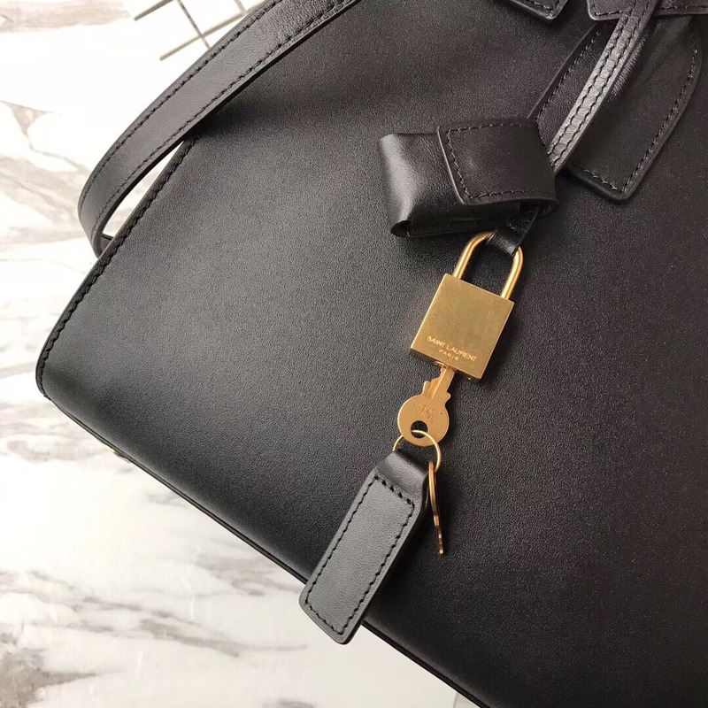 Saint Laurent Sac de jour Thin Large Bag In Grained Leather Noir