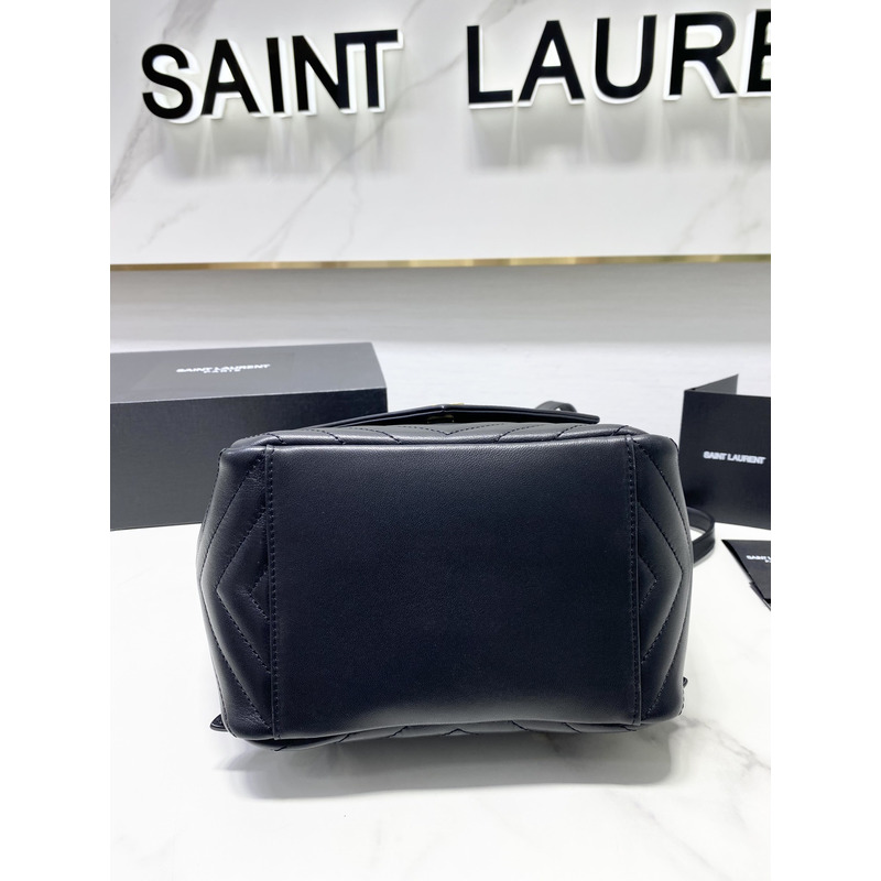 Saint Laurent Joe Backpack In Lame Leather Dark Blue