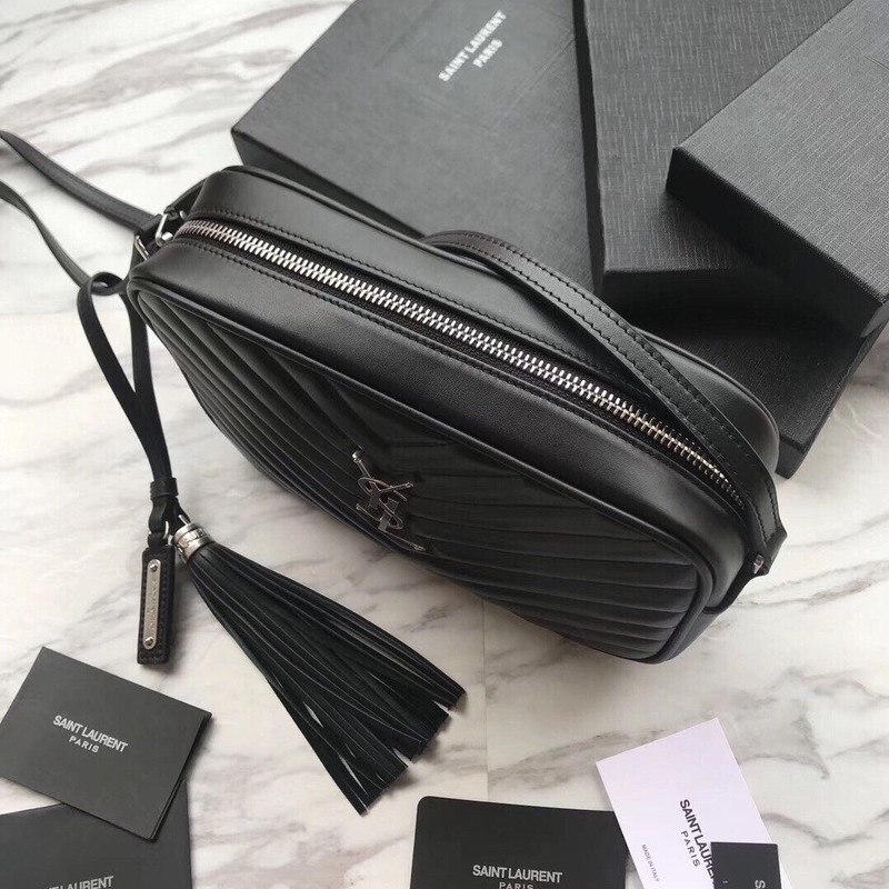 Saint Laurent Lou Camera Bag In Quilted Leather Black(Sliver LOGO)