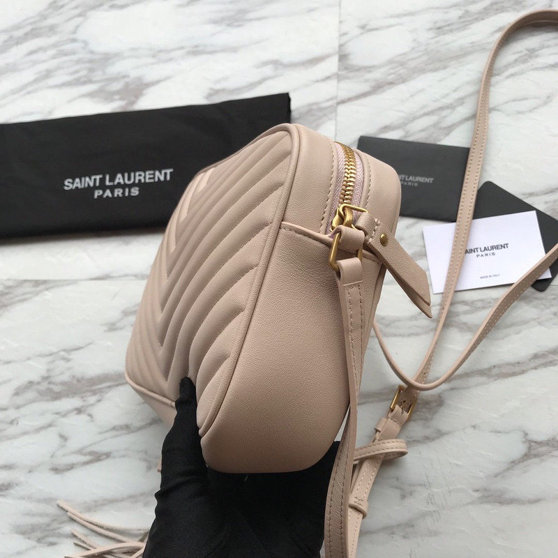 Saint Laurent Lou Camera Bag In Quilted Leather Beige