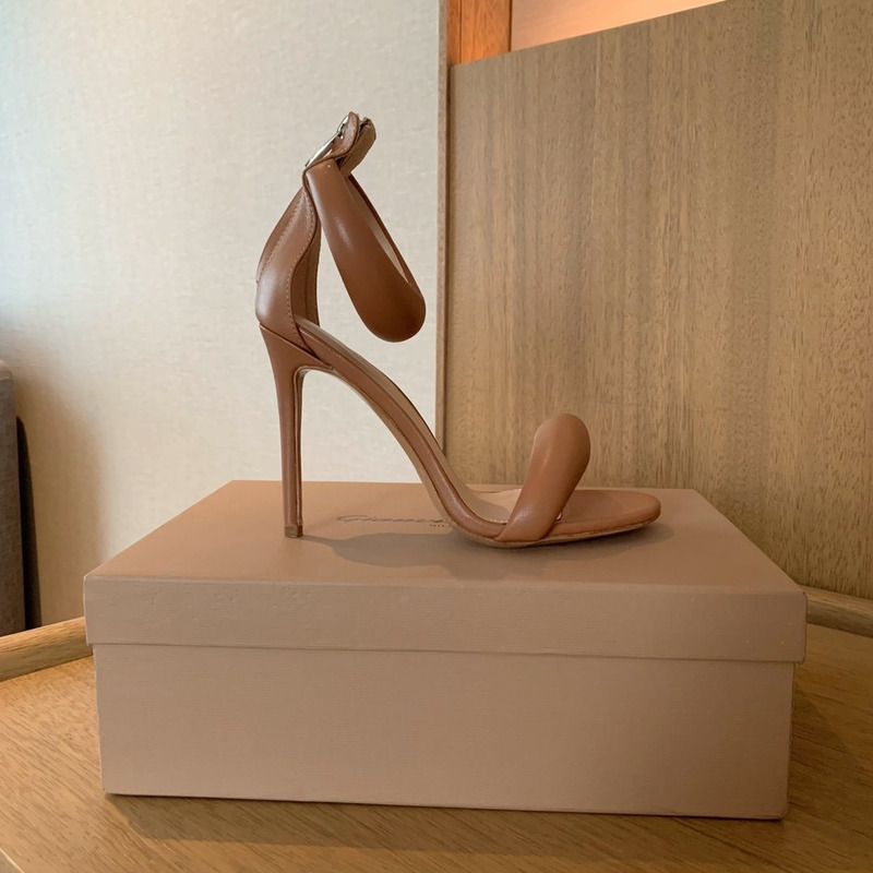 Gianvit Rossi Bijoux 105mm Leather High Heel Sandals Brown