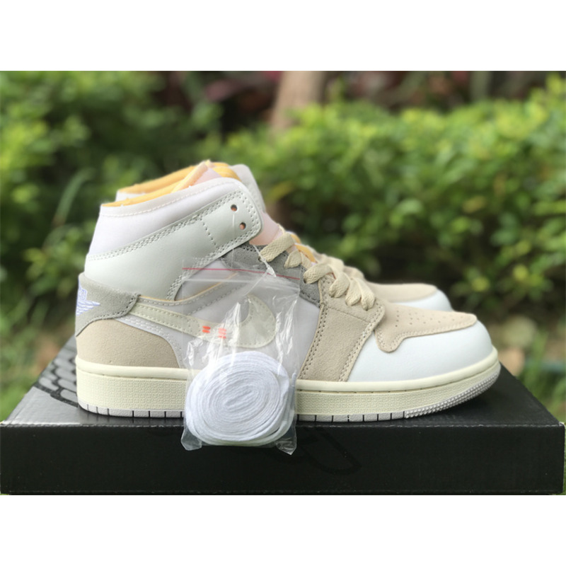 Air Jodan 1 Mid Craft Inside Out White Grey
