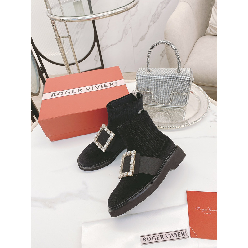 roger u1u1er viv ranger crystal-embellished patent-leather chelsea boots black