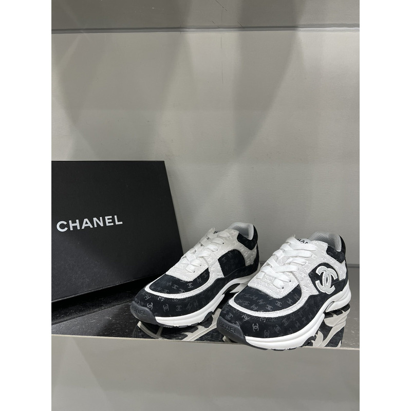 Ch*el casual style unisex street style logo low-top sneakers