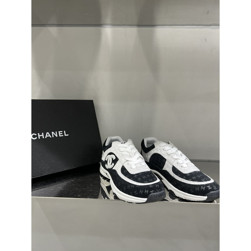 Ch*el casual style unisex street style logo low-top sneakers