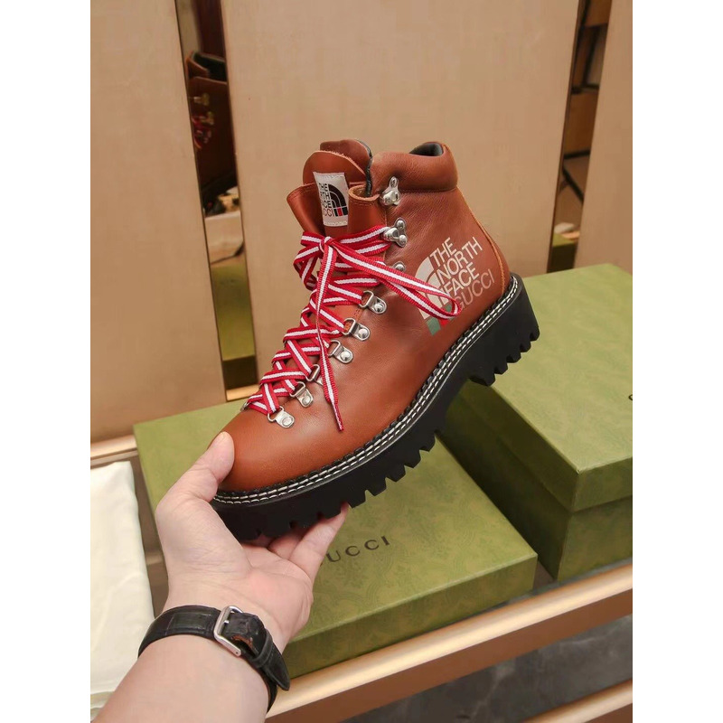 g*u*i x the n0*h F**e leather ankle boots brown