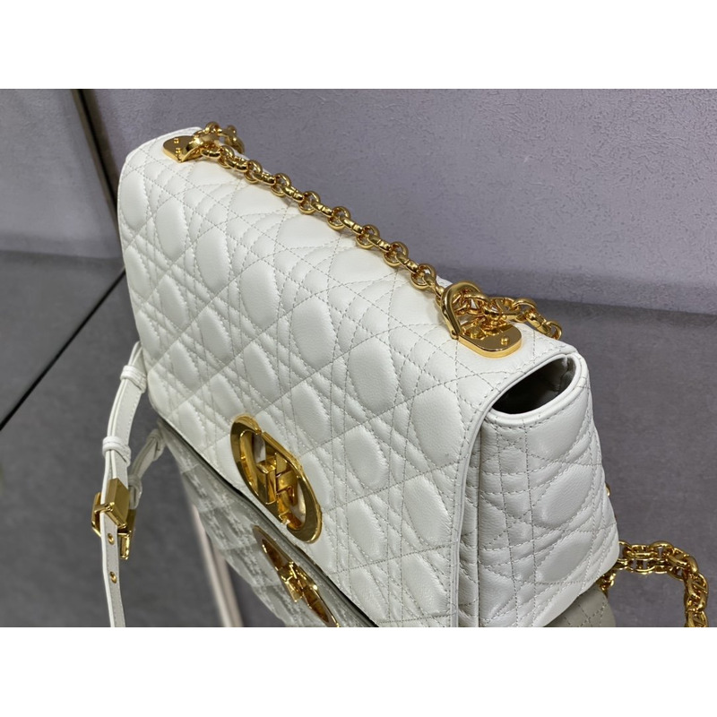 D*or caro bag beige soft calfskin white