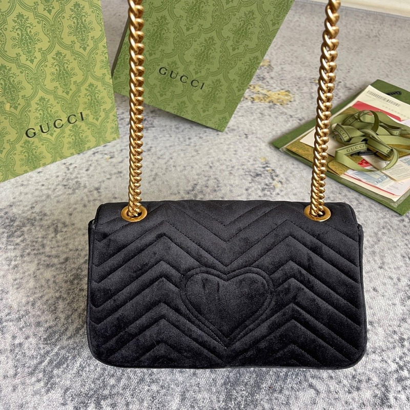 G*u*i marmont velvet shoulder bag meduim black