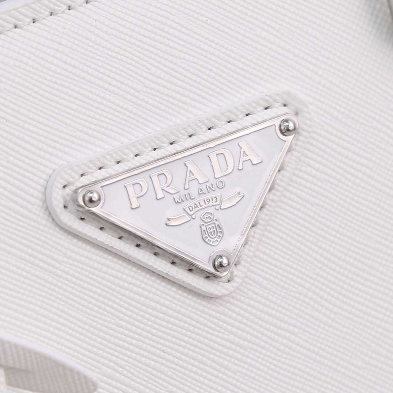 Pra*a galleria bag in saffiano leather black white