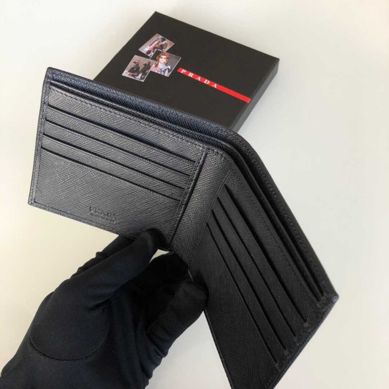 Pra*a saffiano leather wallet