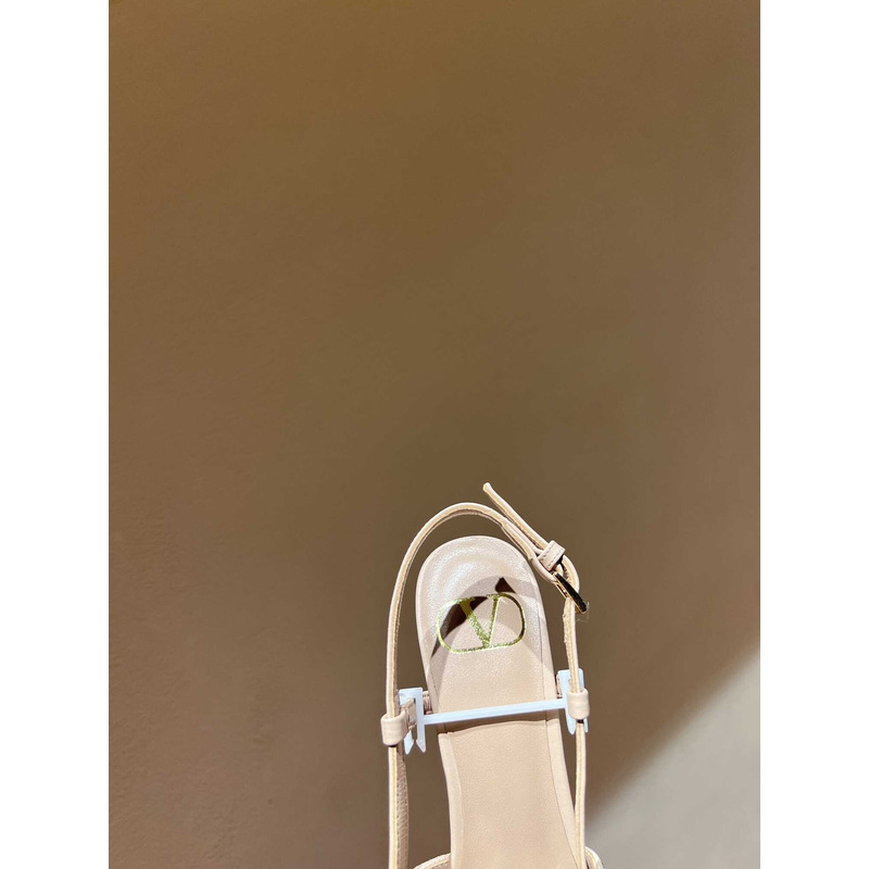 valentino glitter Di*m*nd high heel beige