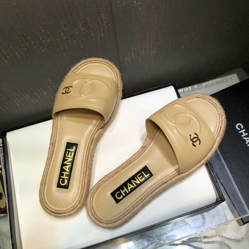 Ch*el street style plain logo sandals yellow