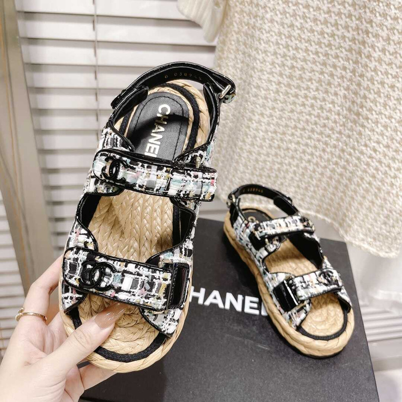 Ch*el summer flat sandal black