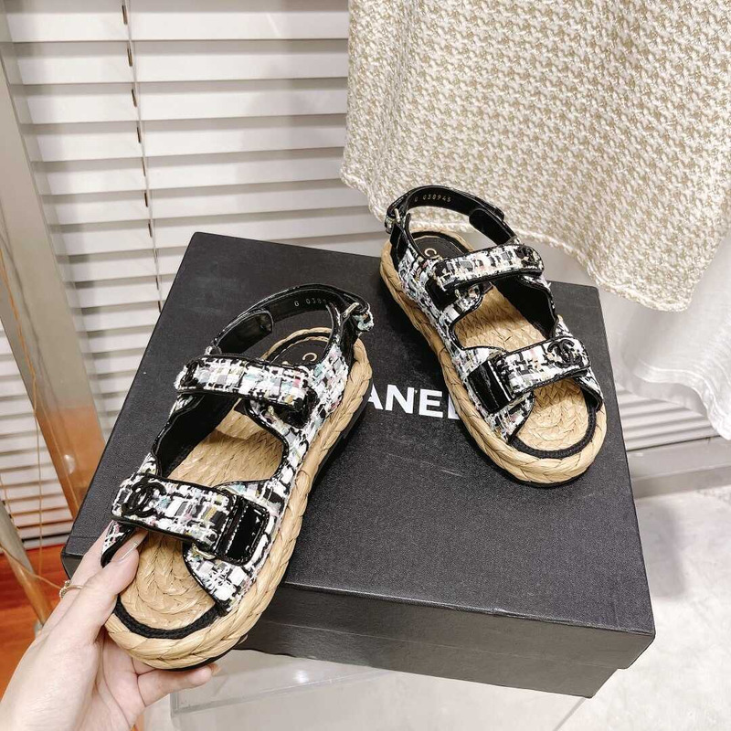 Ch*el summer flat sandal black