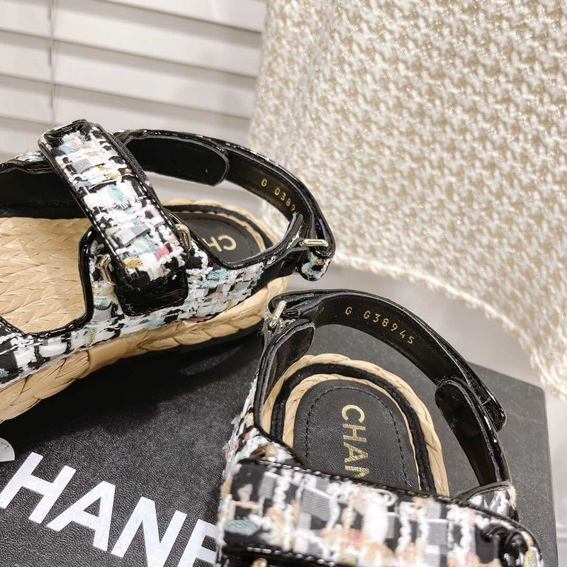 Ch*el summer flat sandal black